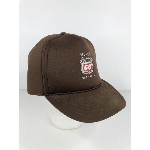 Vintage Phillips 66 Minco, OK Brown Snapback Trucker Hat Cap - Picture 6 of 10